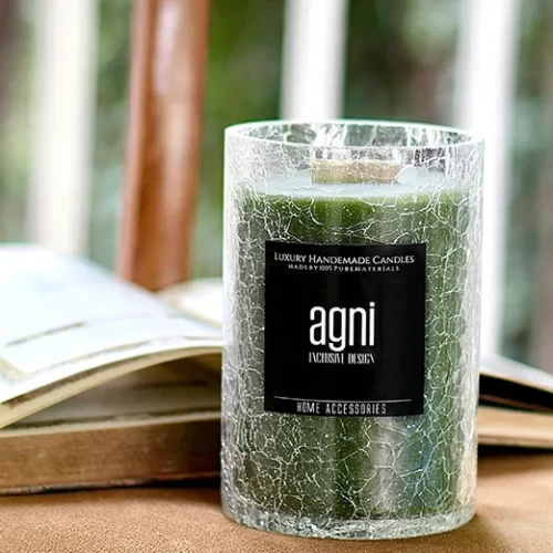 شمع شیشه آبگز بزرگ Agni رایحه جنگل بارانی