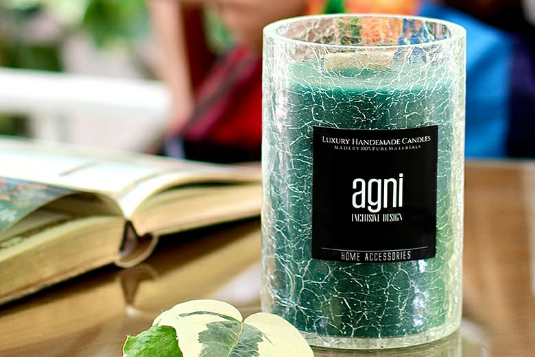 شمع شیشه آبگز کوچک Agni رایحه جنگل بارانی